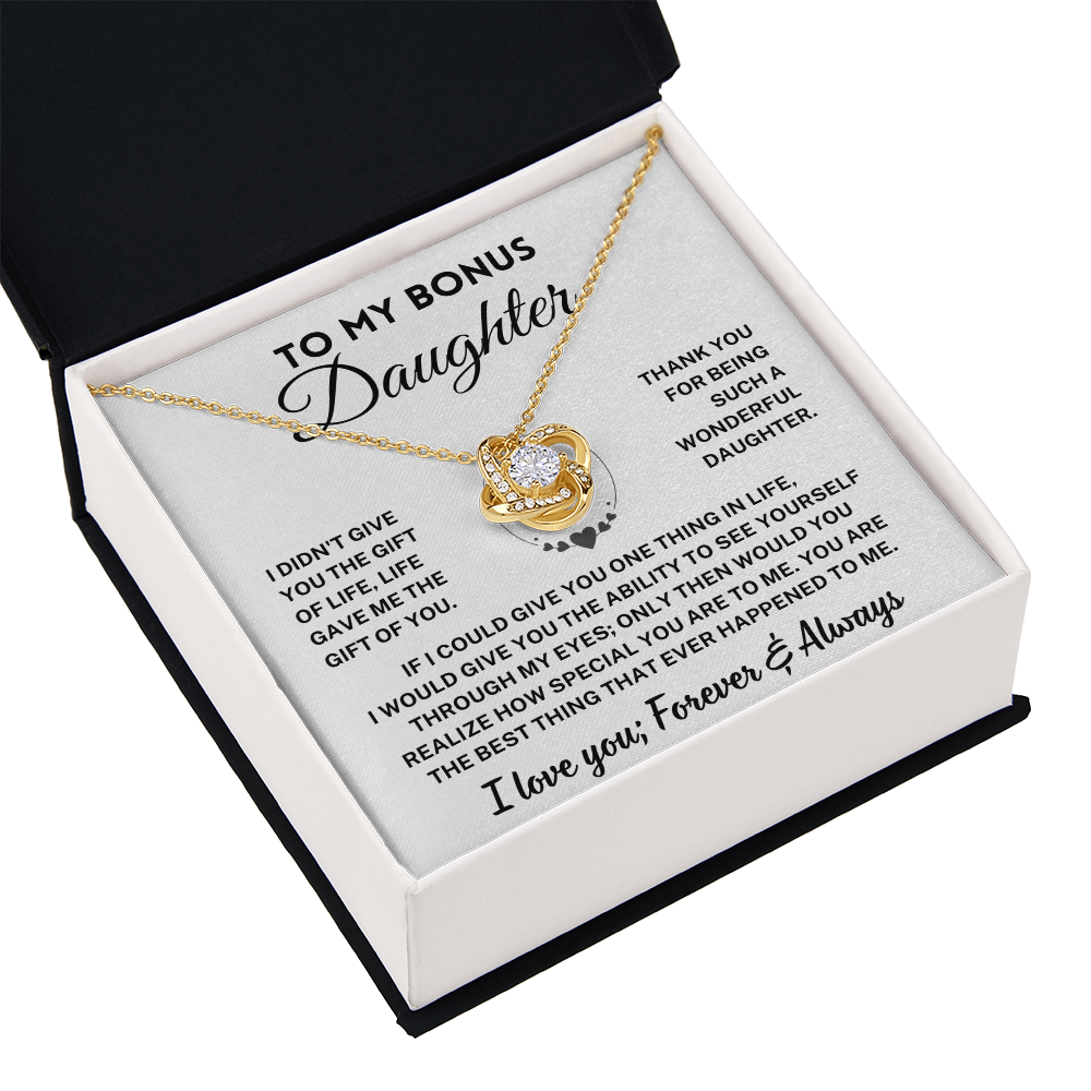 Bonus Daughter Gift,"Forever & Always", Knot Necklace