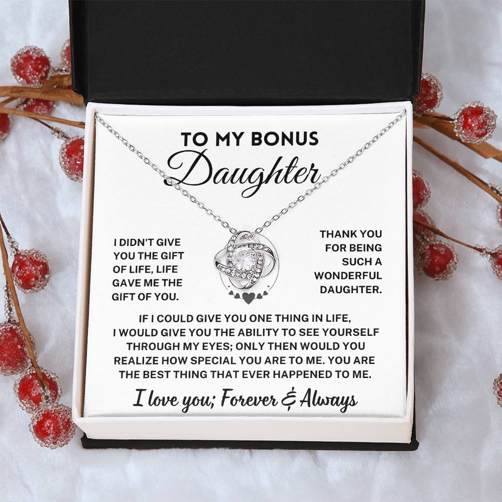 Bonus Daughter Gift, "Forever & Always", Knot Necklace