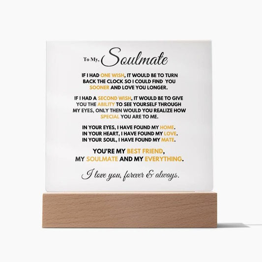 Soulmate Gift- My Everything- Square Acrylic Plaque