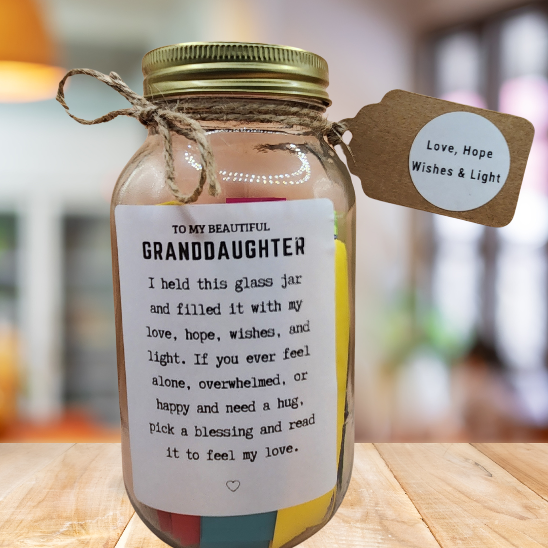 Granddaughter Jar of Love, Hope,Wishes and Light