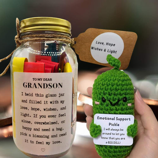 Grandson Pickle Jar of Love, Hope,Wishes and Light