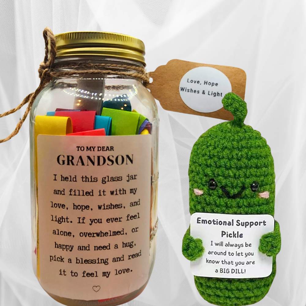Grandson Pickle Jar of Love, Hope,Wishes and Light