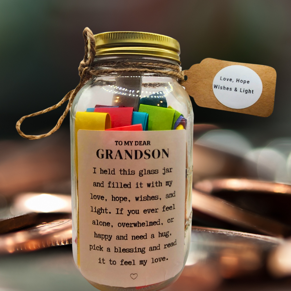 Grandson Jar of Love, Hope,Wishes and Light