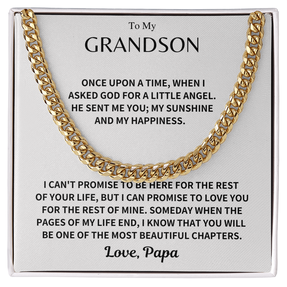 Grandson Gift, Cuban Chain - Love, Papa