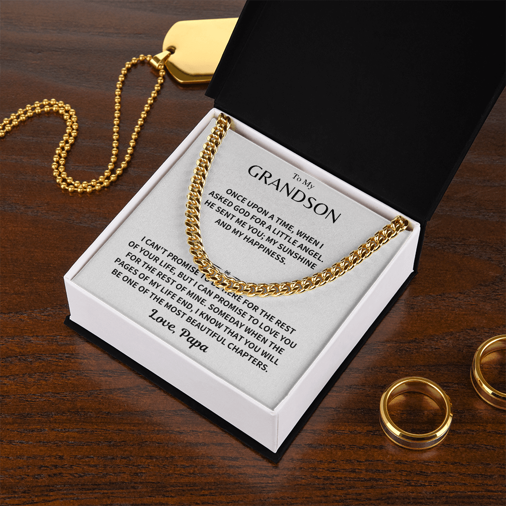 Grandson Gift, Cuban Chain - Love, Papa