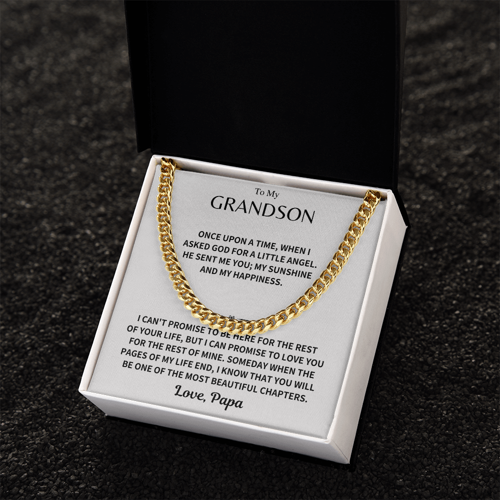 Grandson Gift, Cuban Chain - Love, Papa