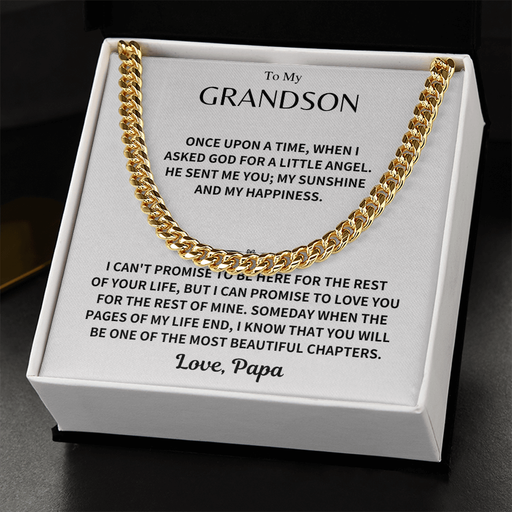 Grandson Gift, Cuban Chain - Love, Papa