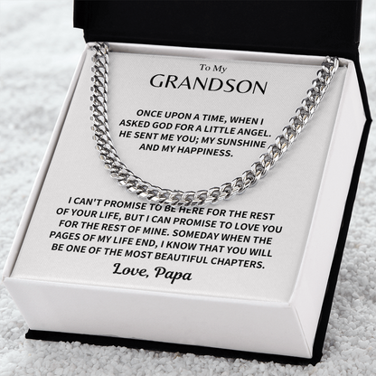 Grandson Gift, Cuban Chain - Love, Papa