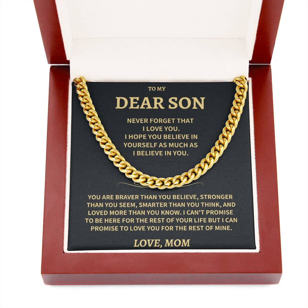 Son Gift-Never Forget-From MOM