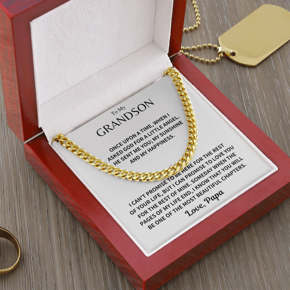 Grandson Gift, Cuban Chain - Love, Papa
