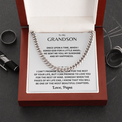 Grandson Gift, Cuban Chain - Love, Papa