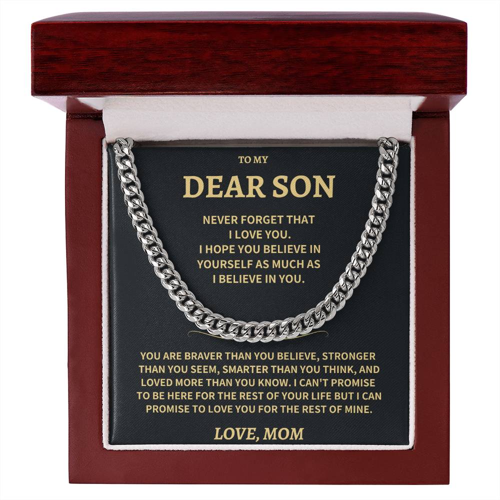 Son Gift-Never Forget-From MOM