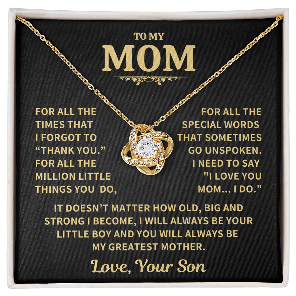 Mom Gift From Son ,"Thank You",Knot Necklace