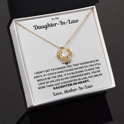 Daughter-In-Law Gift From Mother-in-Law, "Daughter In Heart Necklace Gift"