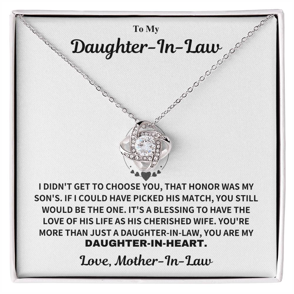 Daughter-In-Law Gift From Mother-in-Law, "Daughter In Heart Necklace Gift"