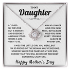 Daughter gift, "Always In My Heart", Knot Necklace