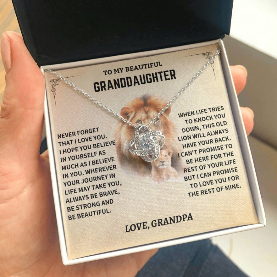 Gift For Granddaughter From Grandpa, "Never Forget How Much I Love You," Necklace