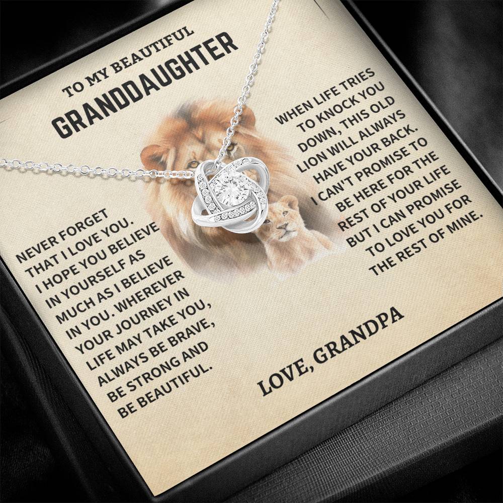 Gift For Granddaughter From Grandpa, "Never Forget How Much I Love You," Necklace