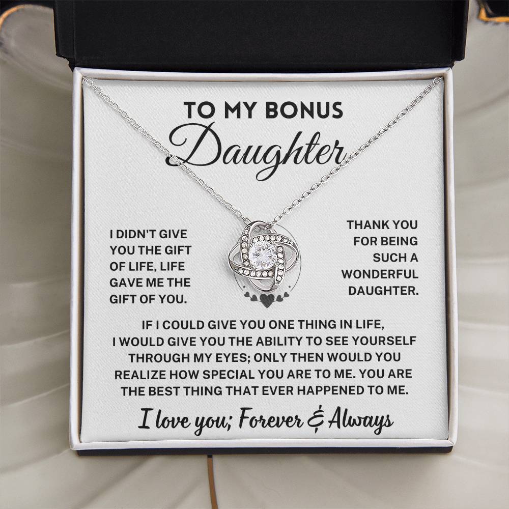 Bonus Daughter Gift, "Forever & Always", Knot Necklace