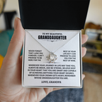 Granddaughter Gift From Grandpa, "Never Forget", Knot Necklace