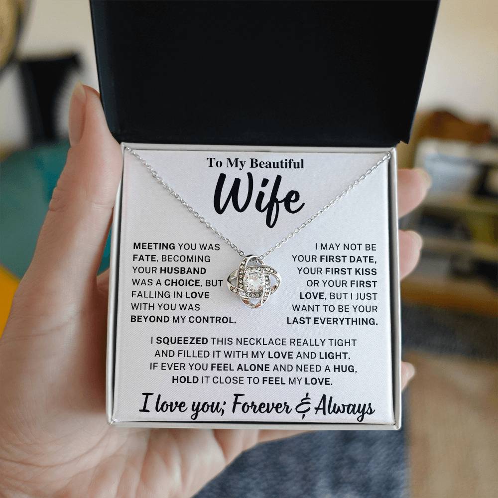 Beautiful Wife Gift, "Meeting you was fate" Knot Necklace