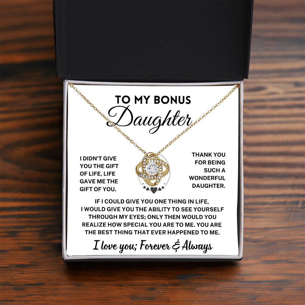 Bonus Daughter Gift, "Forever & Always", Knot Necklace