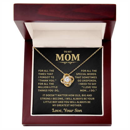 Mom Gift From Son ,"Thank You",Knot Necklace