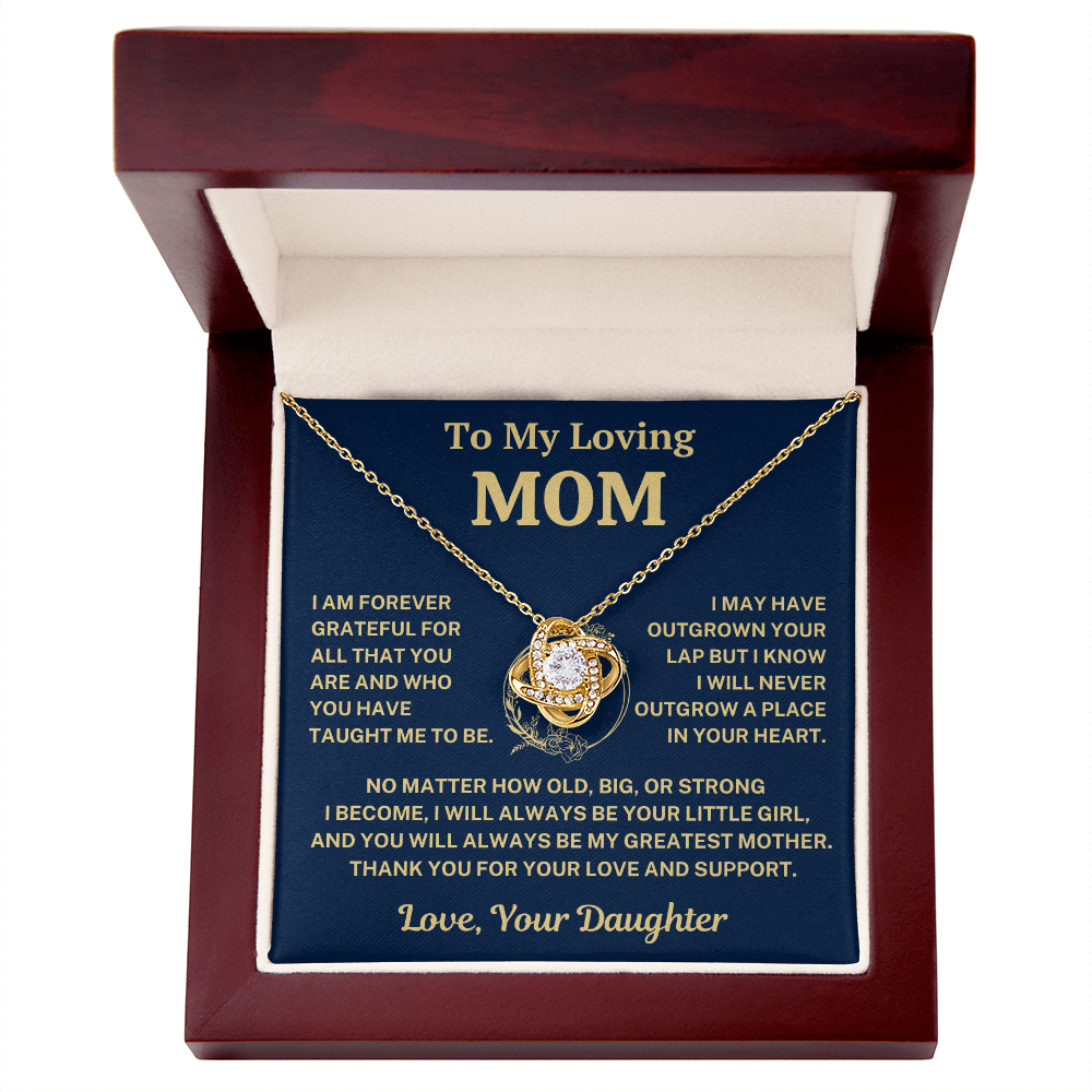 Mom Gift From Daughter, "Forever Grateful", Knot Necklace