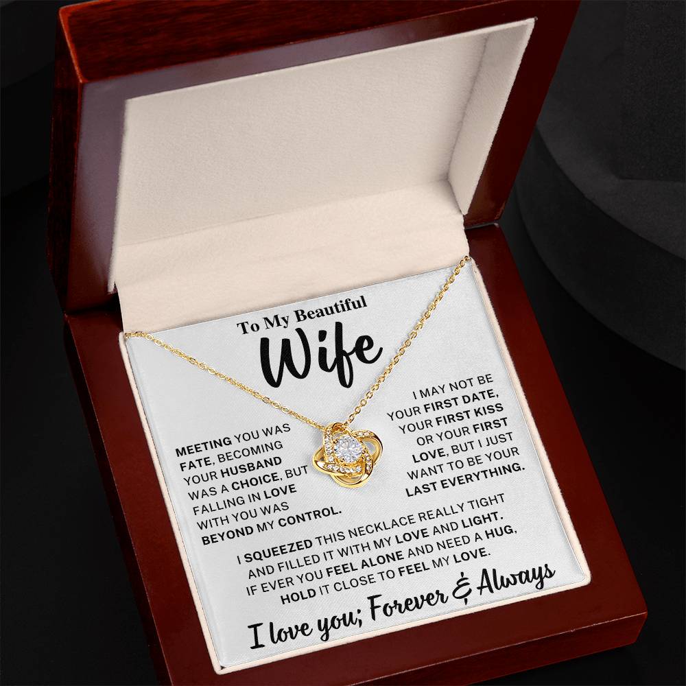 Beautiful Wife Gift, "Meeting you was fate" Knot Necklace