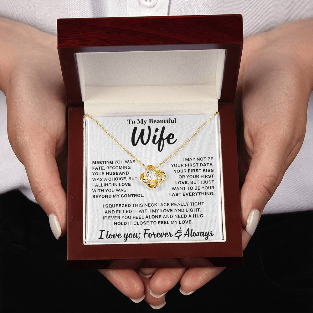 Beautiful Wife Gift, "Meeting you was fate" Knot Necklace