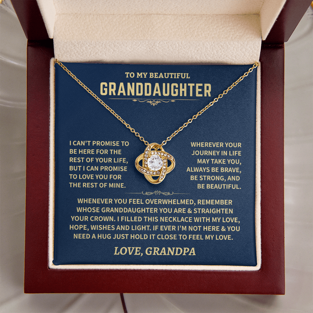 Granddaughter Gift From Grandpa, Knot Necklace