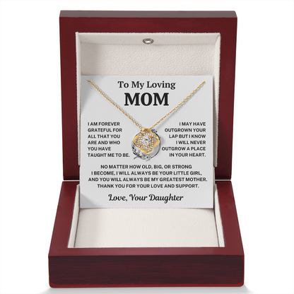 Mom Gift From Daughter,"Forever Grateful", Knot Necklace