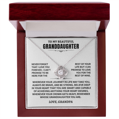 To My Granddaughter Gift From Grandpa, "Never Forget That I Love You"
