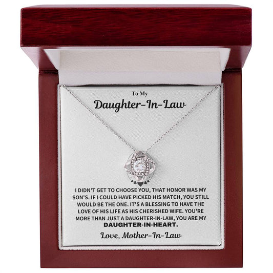 Daughter-In-Law Gift From Mother-in-Law, "Daughter In Heart Necklace Gift"