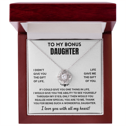Bonus Daughter Gift, "I Love You ", Knot Necklace