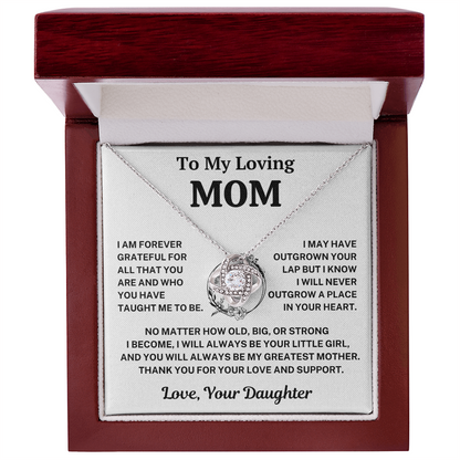 Mom Gift From Daughter,"Forever Grateful", Knot Necklace