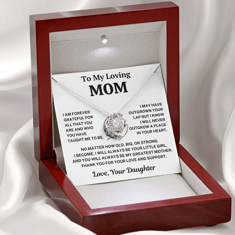 Mom Gift From Daughter,"Forever Grateful", Knot Necklace