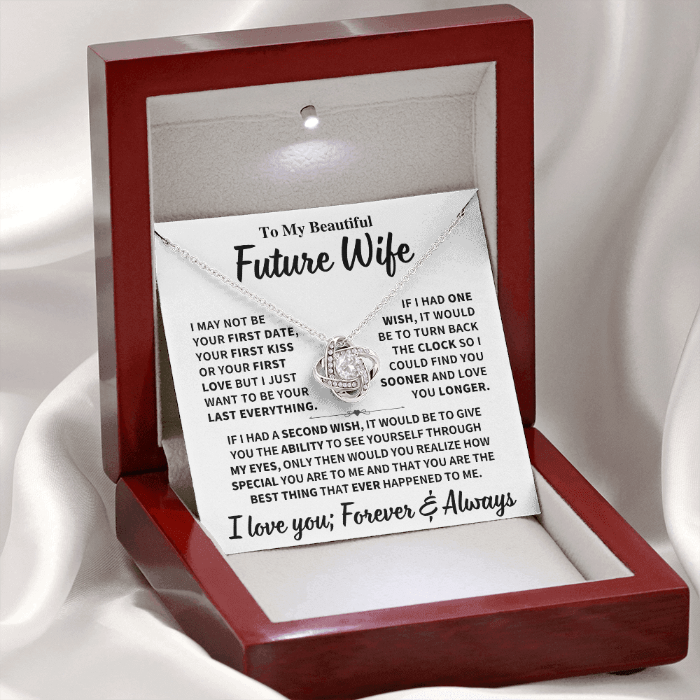 Future Wife Gift, "Forever & Always", Knot Necklace