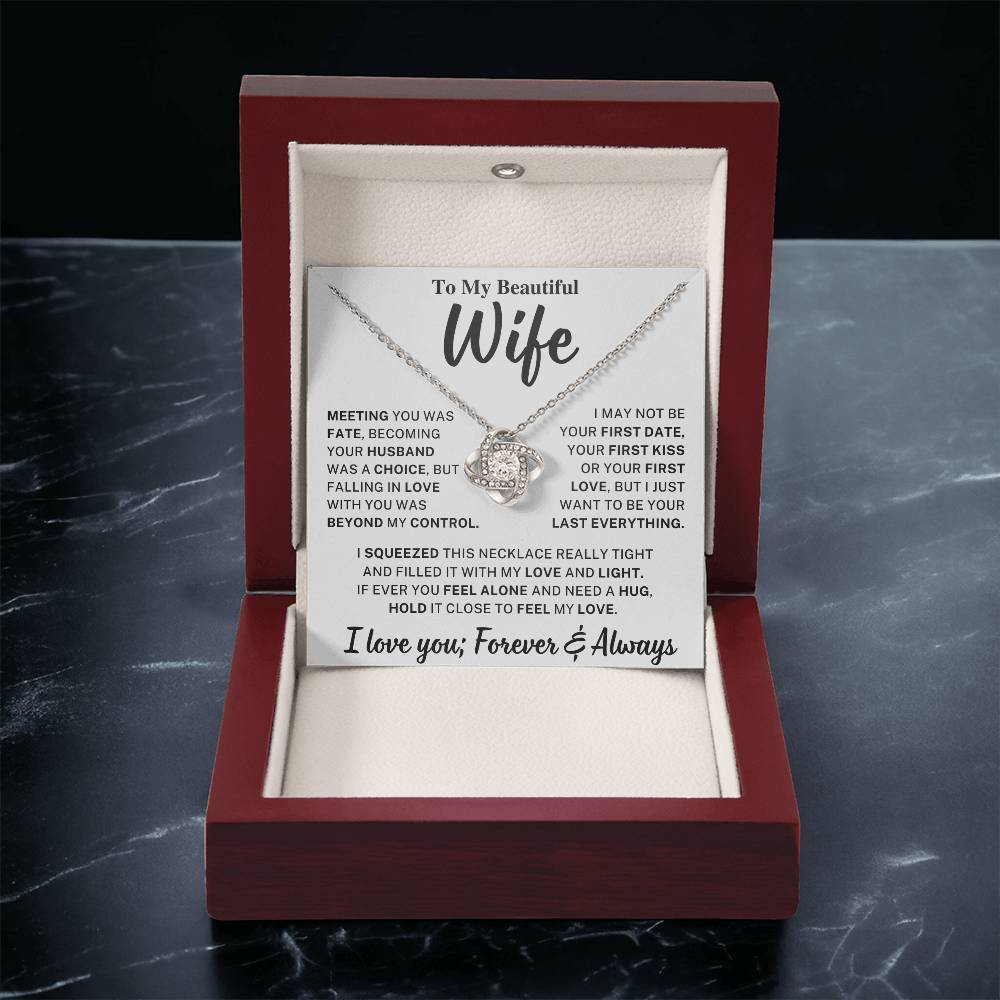 Beautiful Wife Gift, "Meeting you was fate" Knot Necklace