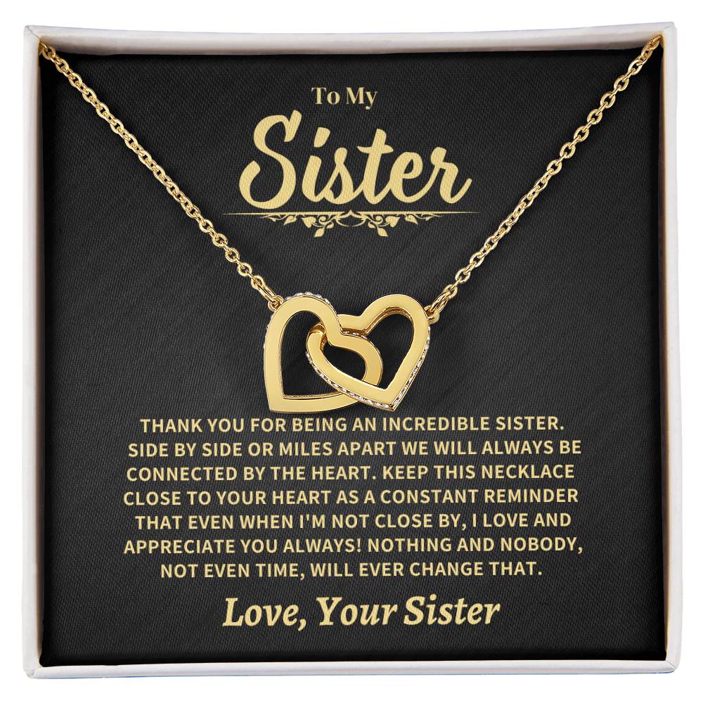 Sister Gift-Interlocking Hearts Necklace