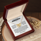 To My Granddaughter Gift From Grandpa- Interlocking Hearts Necklace