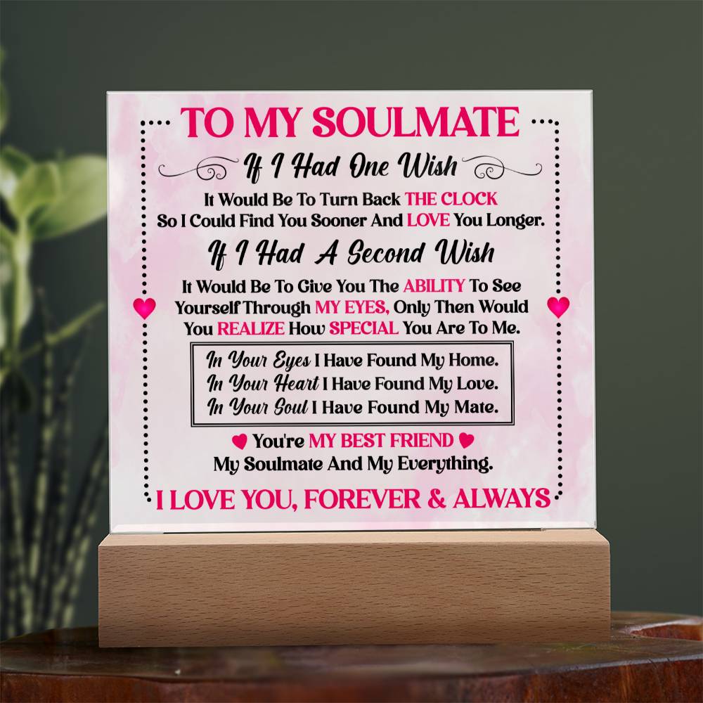 Soulmate Gift- My Best Friend, My Everything- Square Acrylic Plaque