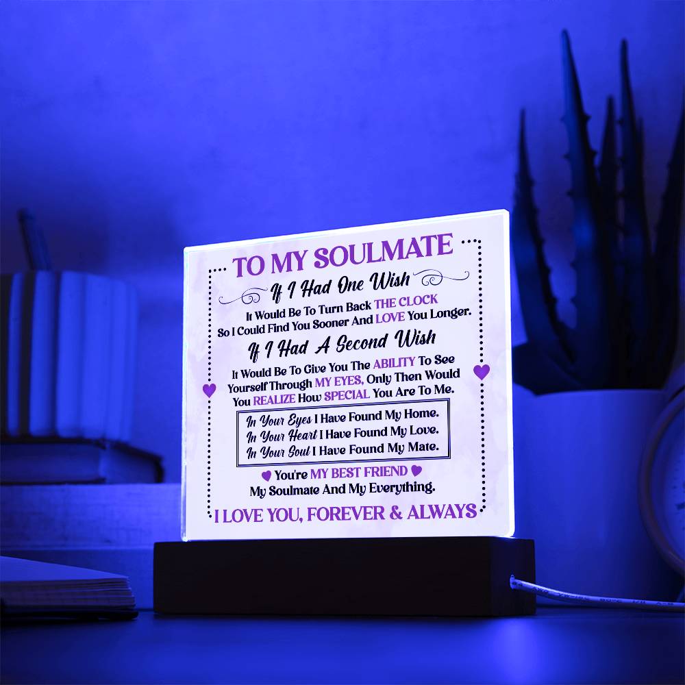 Soulmate Gift- My Best Friend, My Everything- Square Acrylic Plaque