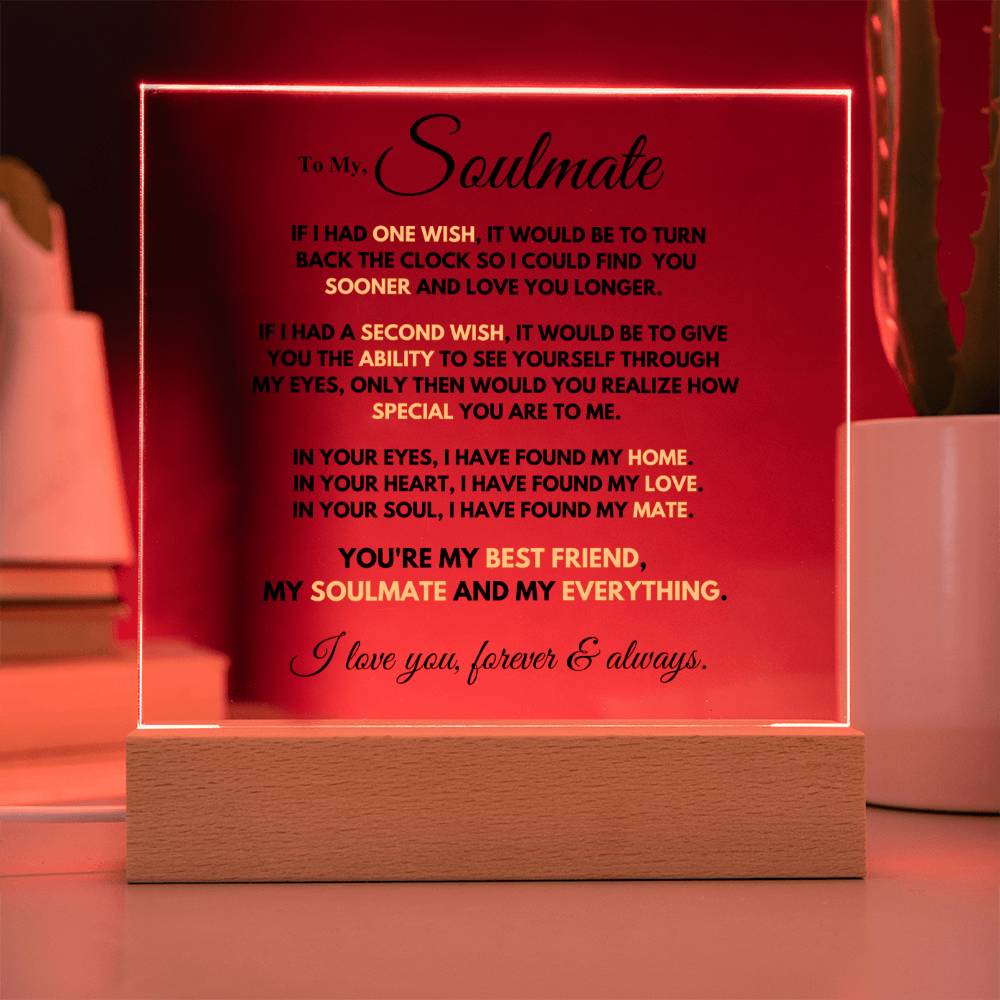 Soulmate Gift- My Everything- Square Acrylic Plaque