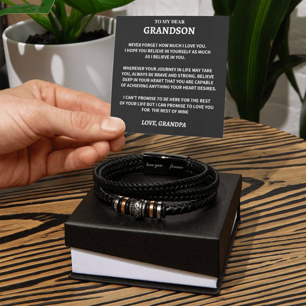 Gift For Grandson-Love You Forever Bracelet-From Grandpa