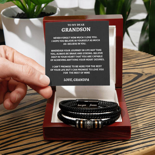 Gift For Grandson-Love You Forever Bracelet-From Grandpa