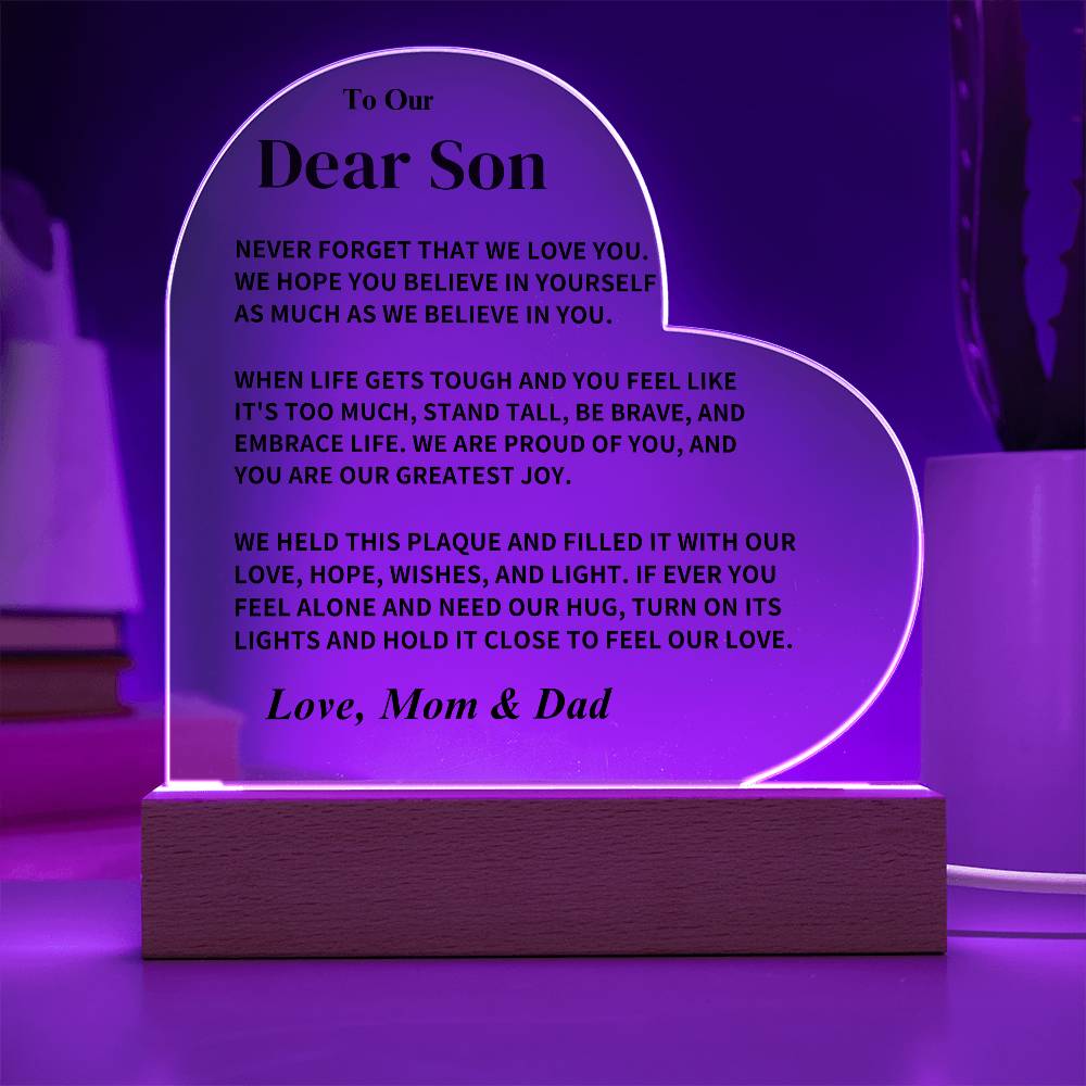 Son Gift-Acrylic Plaque- From Dad and Mom