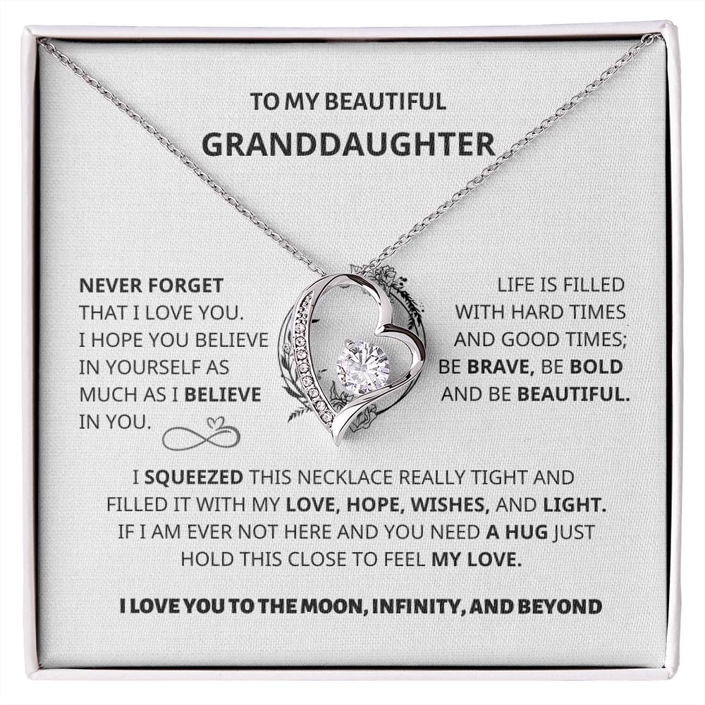 Granddaughter Gift-Love you forever Necklace