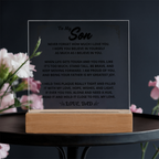 To My Son Gift From Dad - Keep Moving Forward, LED Acrylic Plaque