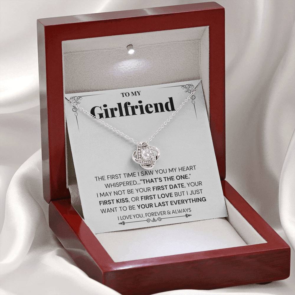 My Heart Whispered "That's the One"; The Love Knot Necklace Gift for Girlfriend